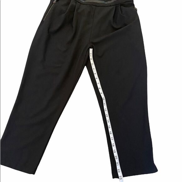 MARK Black Elastic Waist Faux Leather Trim Pant XL - Picture 6 of 9